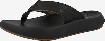 REEF Beach & Pool Shoes in Black: front
