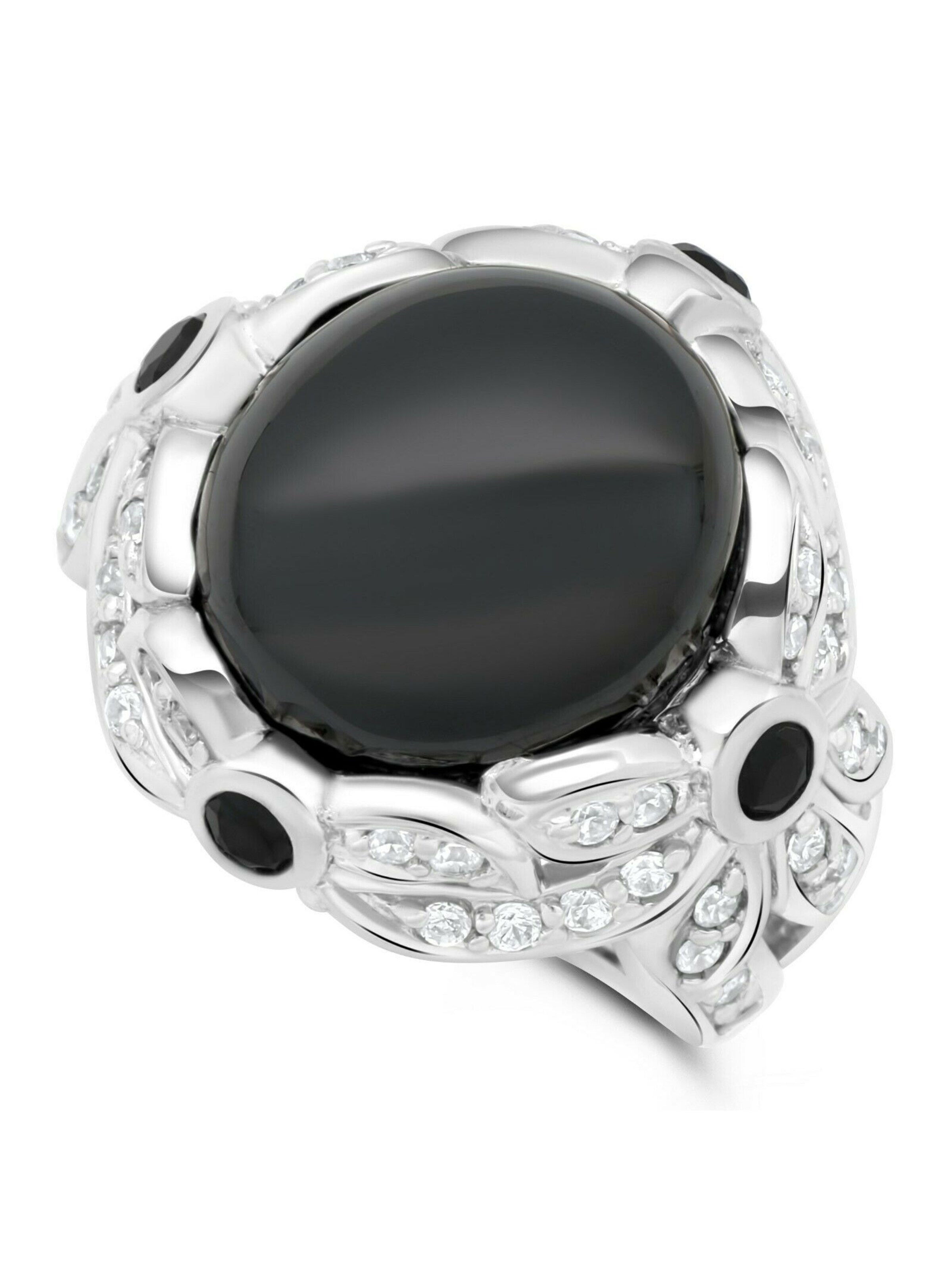 Tony Fein Ring 'Solitär Onyx' in Silver