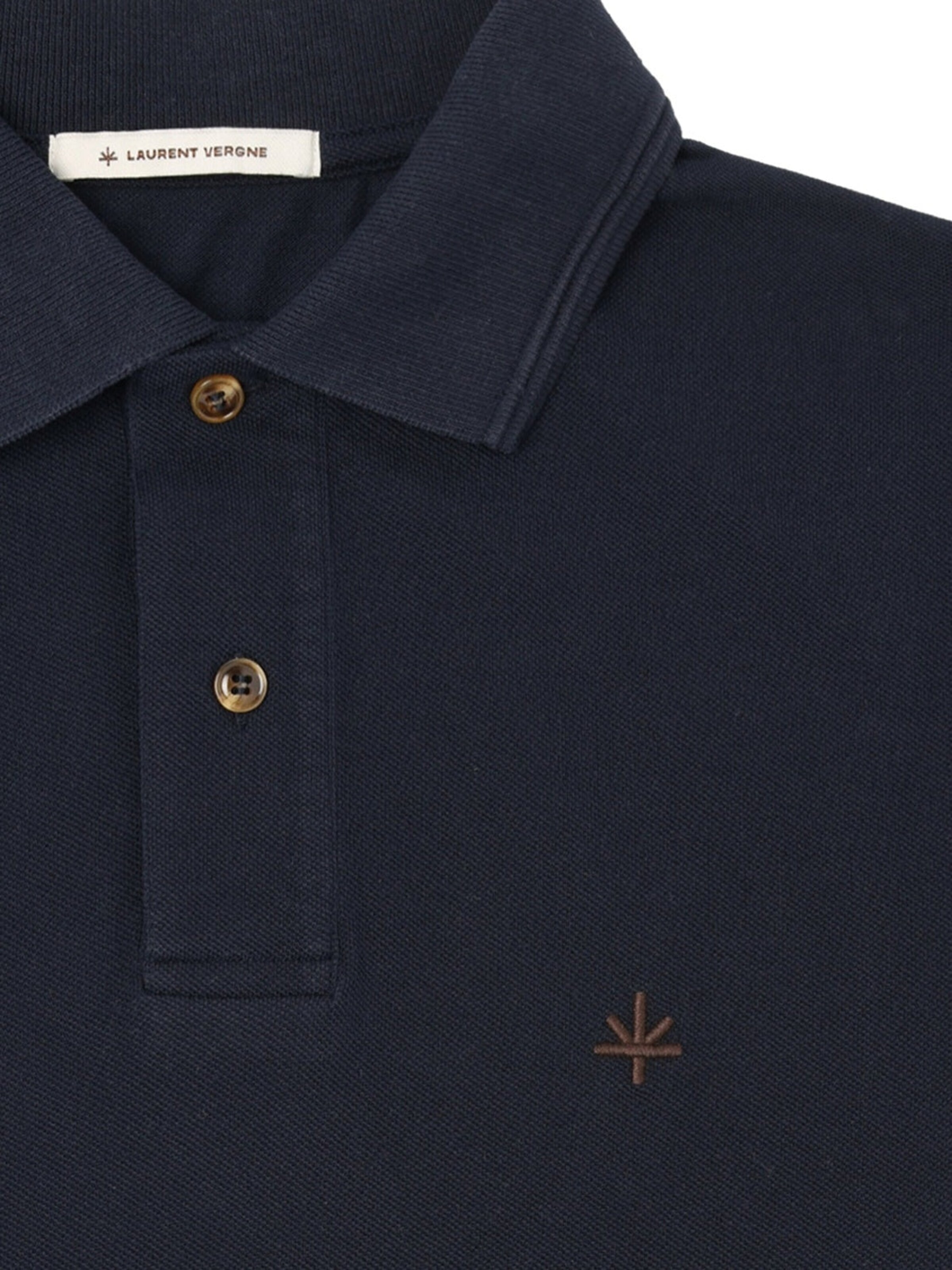 Laurent Vergne Shirt 'Hugo Cotton Pique Polo in Navy Blue' in Blue