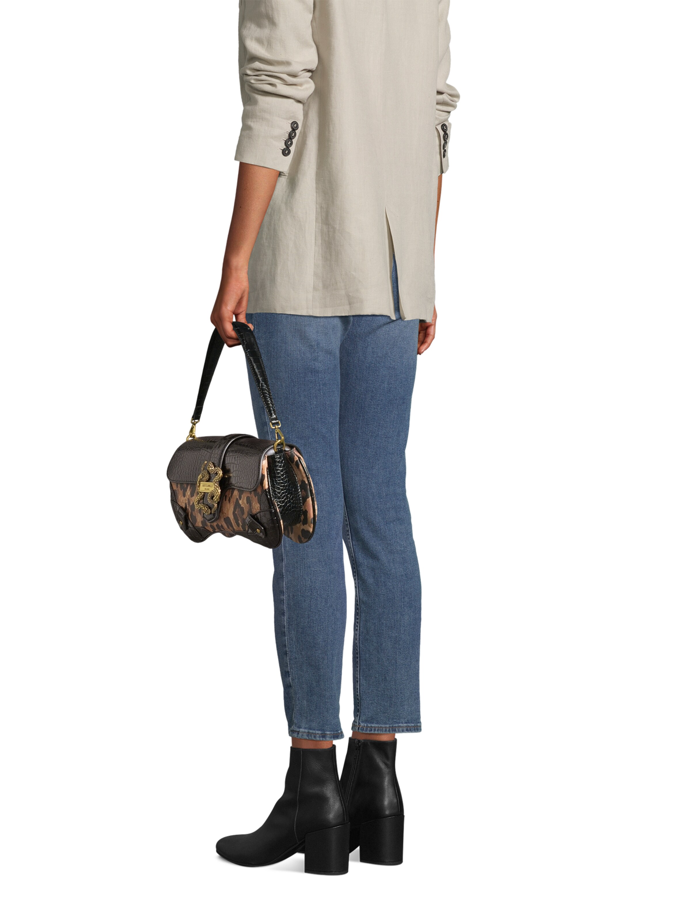 Just Cavalli Crossbody Bag in Black: front