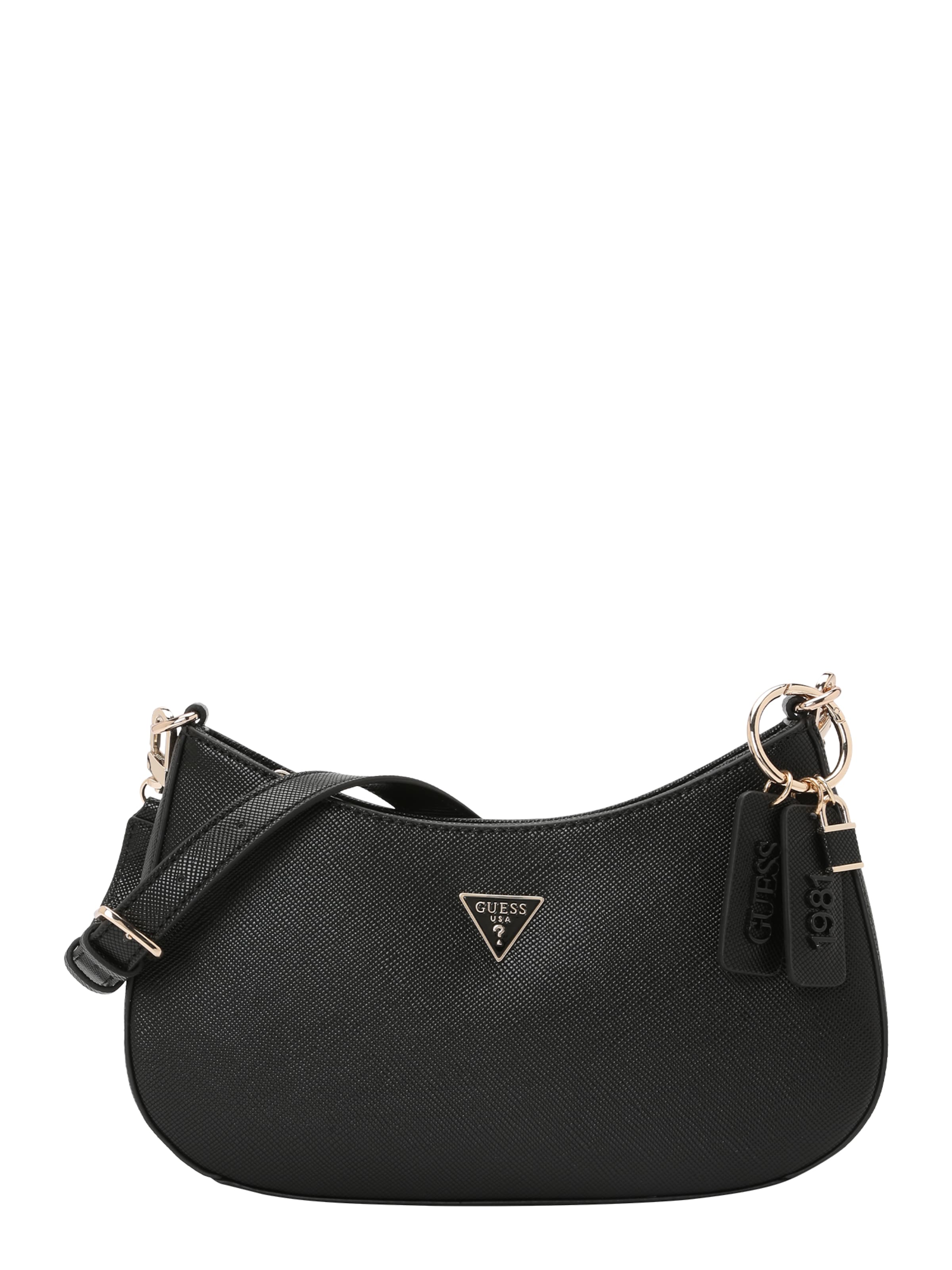 GUESS - Mala de ombro 'NOELLE II TOP ZIP SHOULDER BAG' em preto: frente