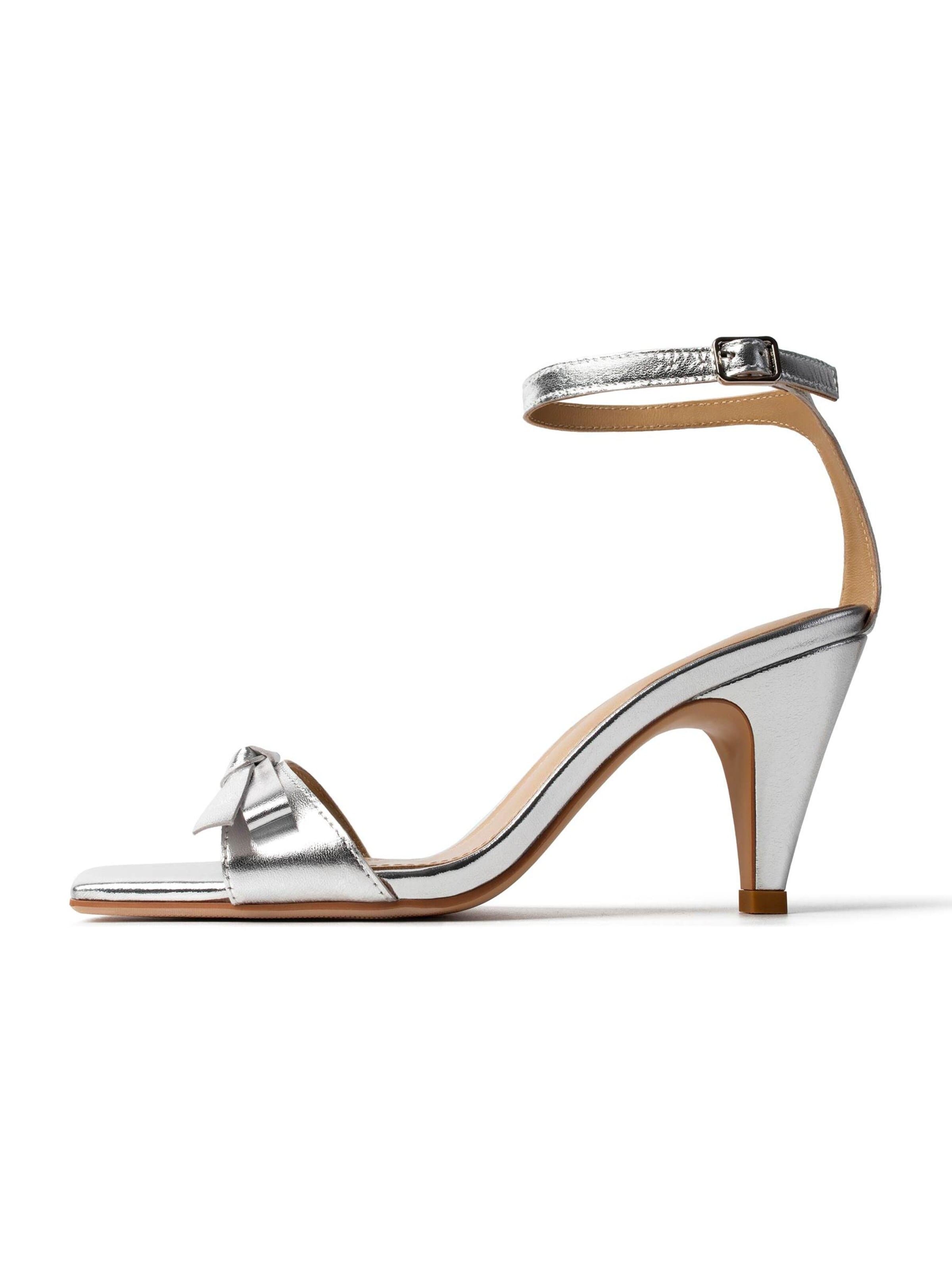L37 HANDMADE SHOES - Sapatos de salto 'DREAMS IN MOTION' em prata: frente