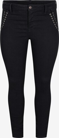 Zizzi Slimfit Jeans 'Amy' in Schwarz: predná strana