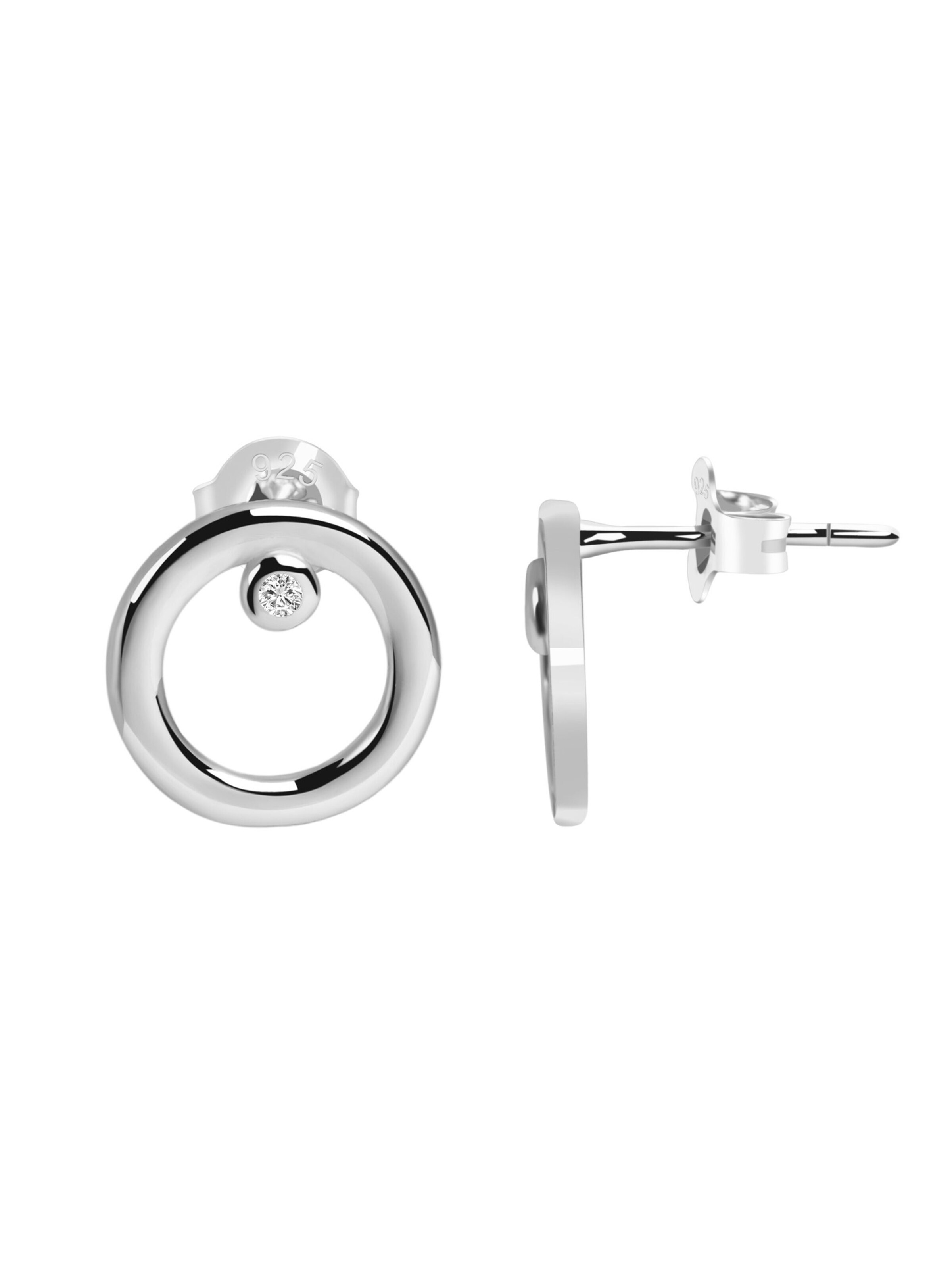 Akzent Earrings '"Beatrice" aus 925 Sterlingsilber, rhodiniert, langlebig' in Silver: front