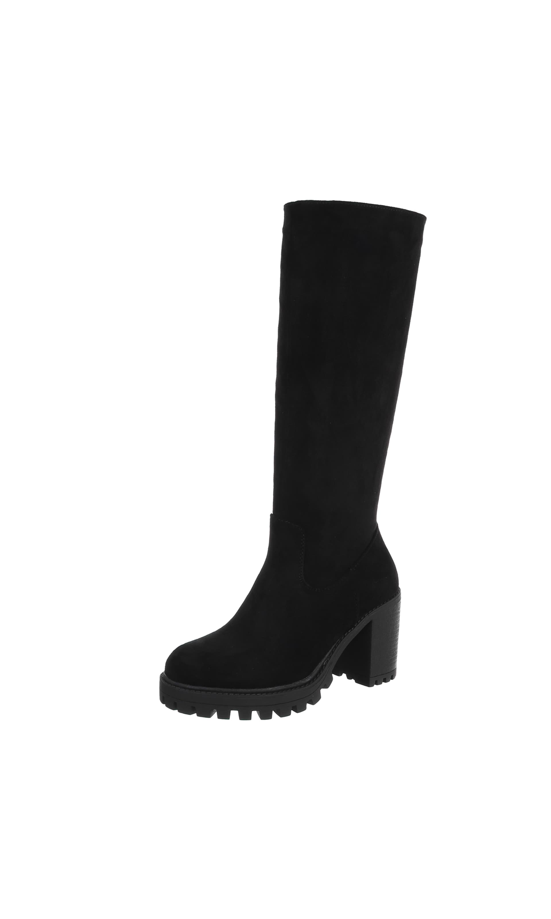 Ital-Design Stiefel in Schwarz: Vorderseite