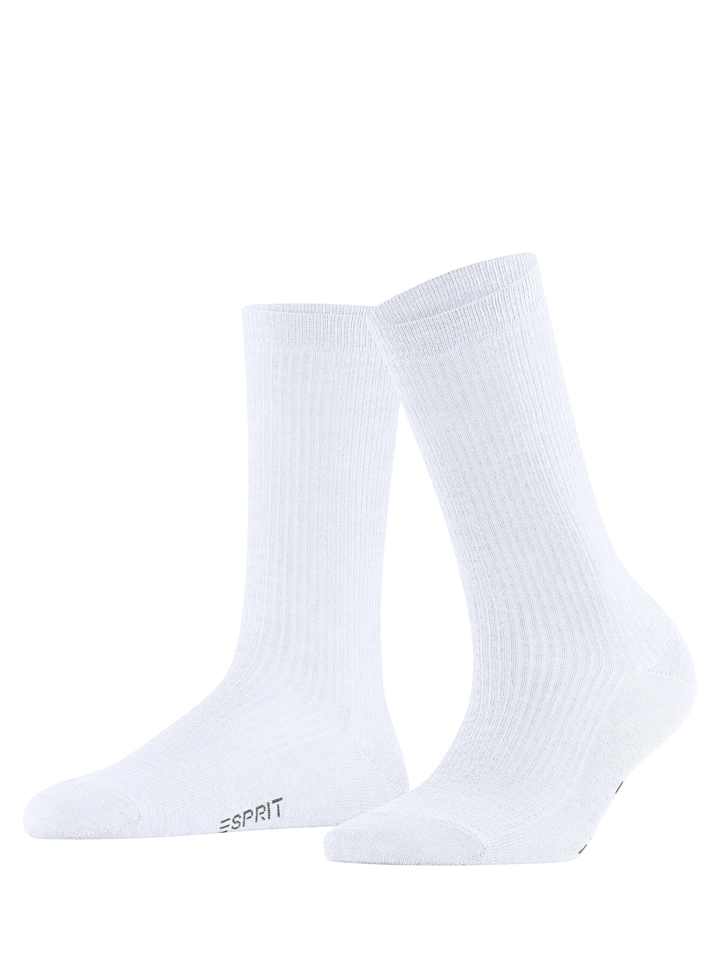ESPRIT Socken 'Reflection Rib'‌ in Weiß: Vorderseite