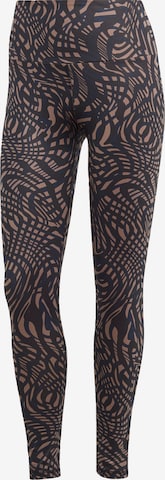 ADIDAS PERFORMANCE Skinny Športne hlače 'Essentials Printed' | črna barva