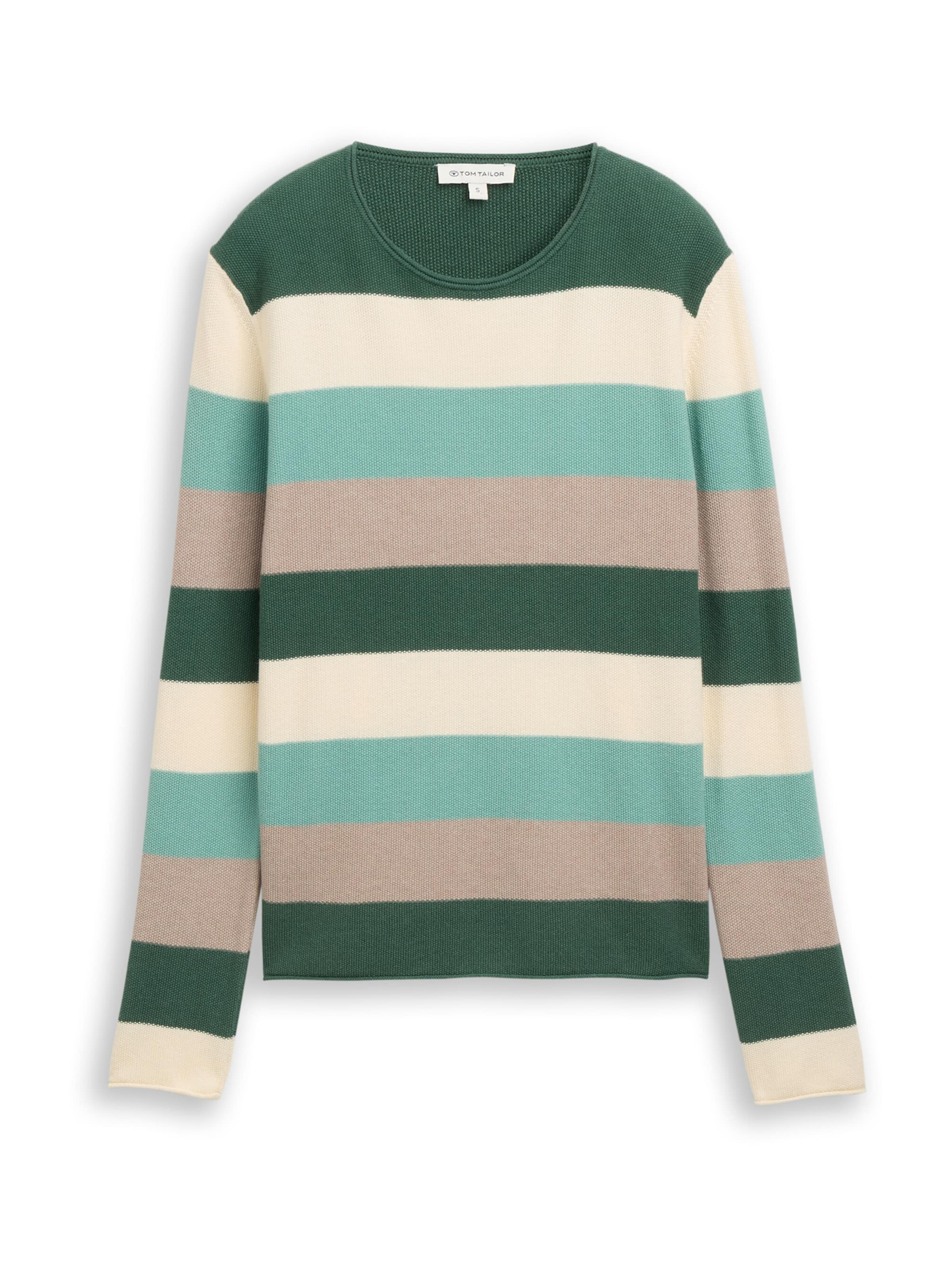 TOM TAILOR Pulover | zelena barva: sprednja stran