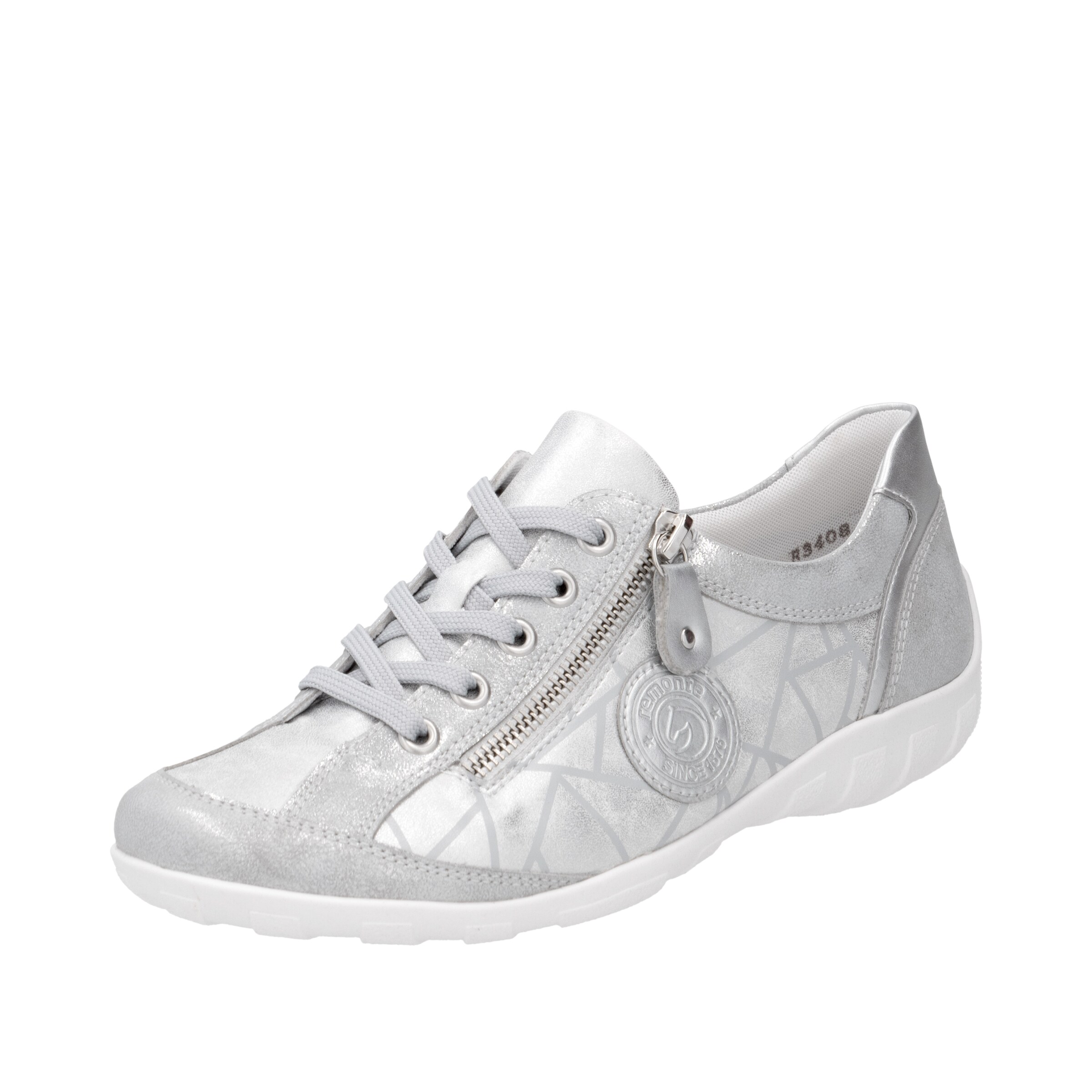 REMONTE Athletic Lace-Up Shoes in Silver: front
