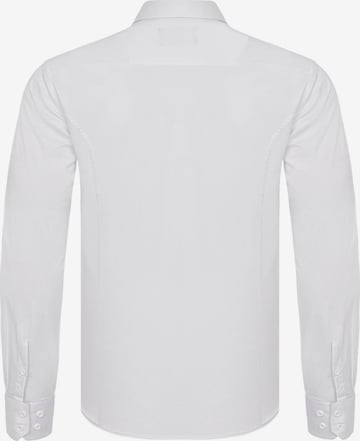 CIPO & BAXX Slim Fit Langarmhemd in Weiß