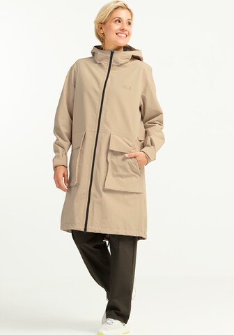 JACK WOLFSKIN Outdoor Coat in Beige: front
