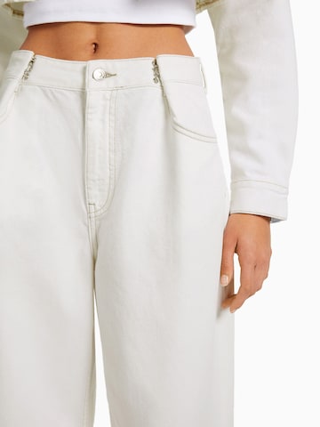 Wide Leg Jean Bershka en blanc