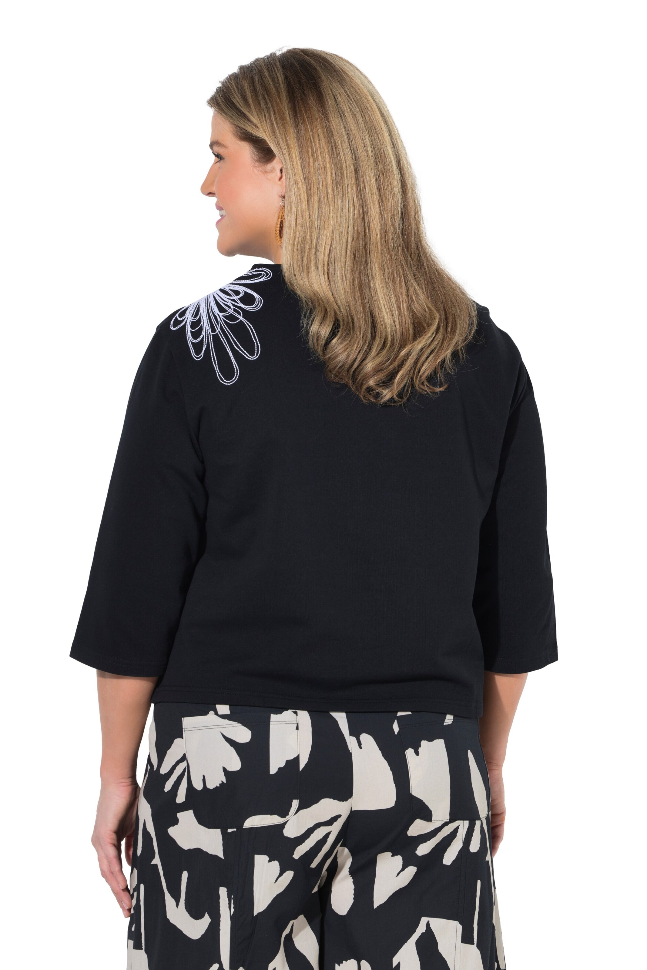 Ulla Popken Sweatshirt in Schwarz