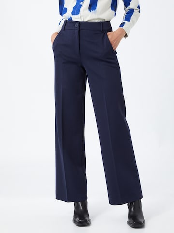 ESPRIT Loose fit Trousers with creases in Blue: front