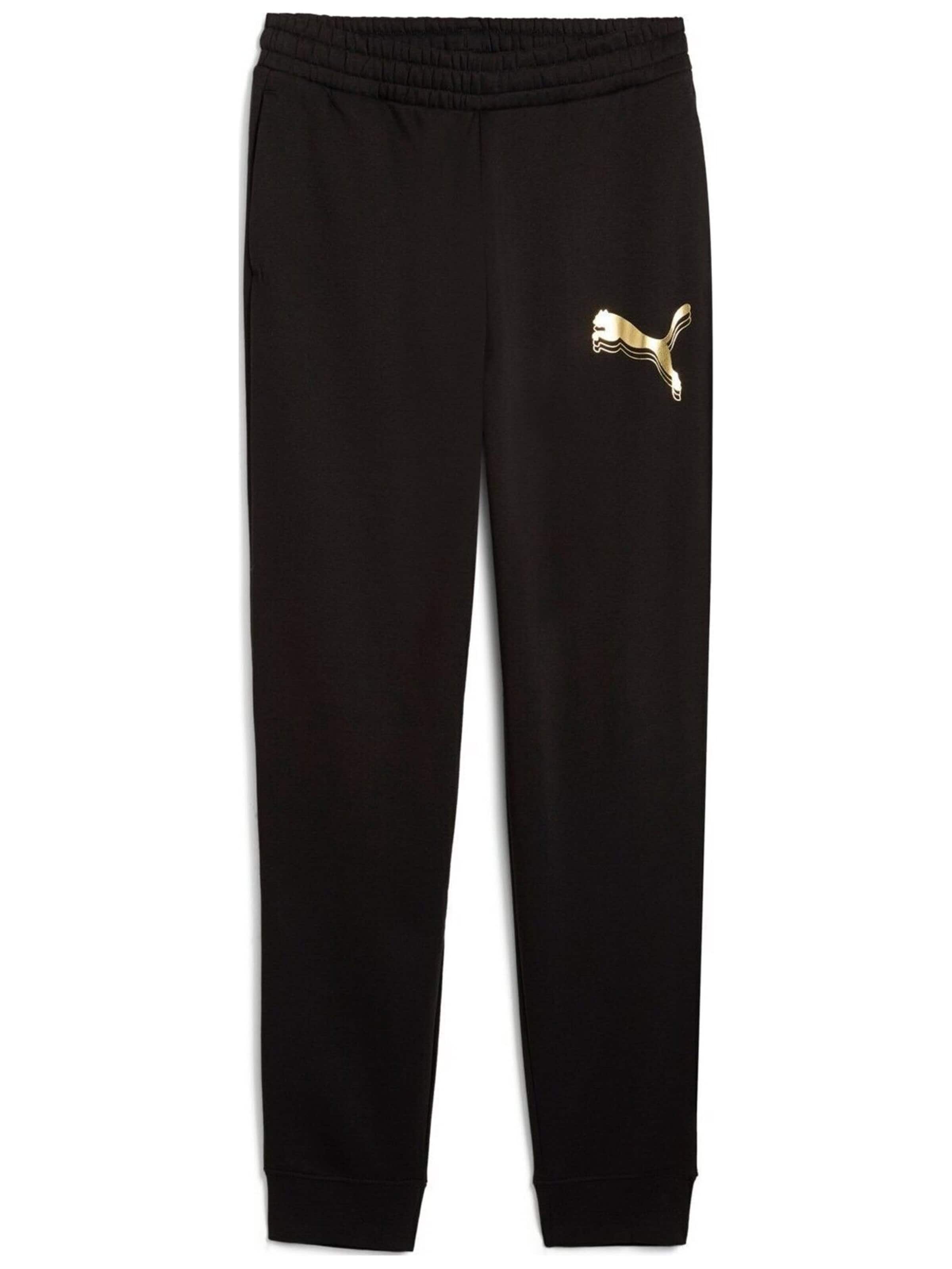 PUMA - regular Pantalón deportivo 'Puma Ess Metallic Sweatpants Fl' en negro
