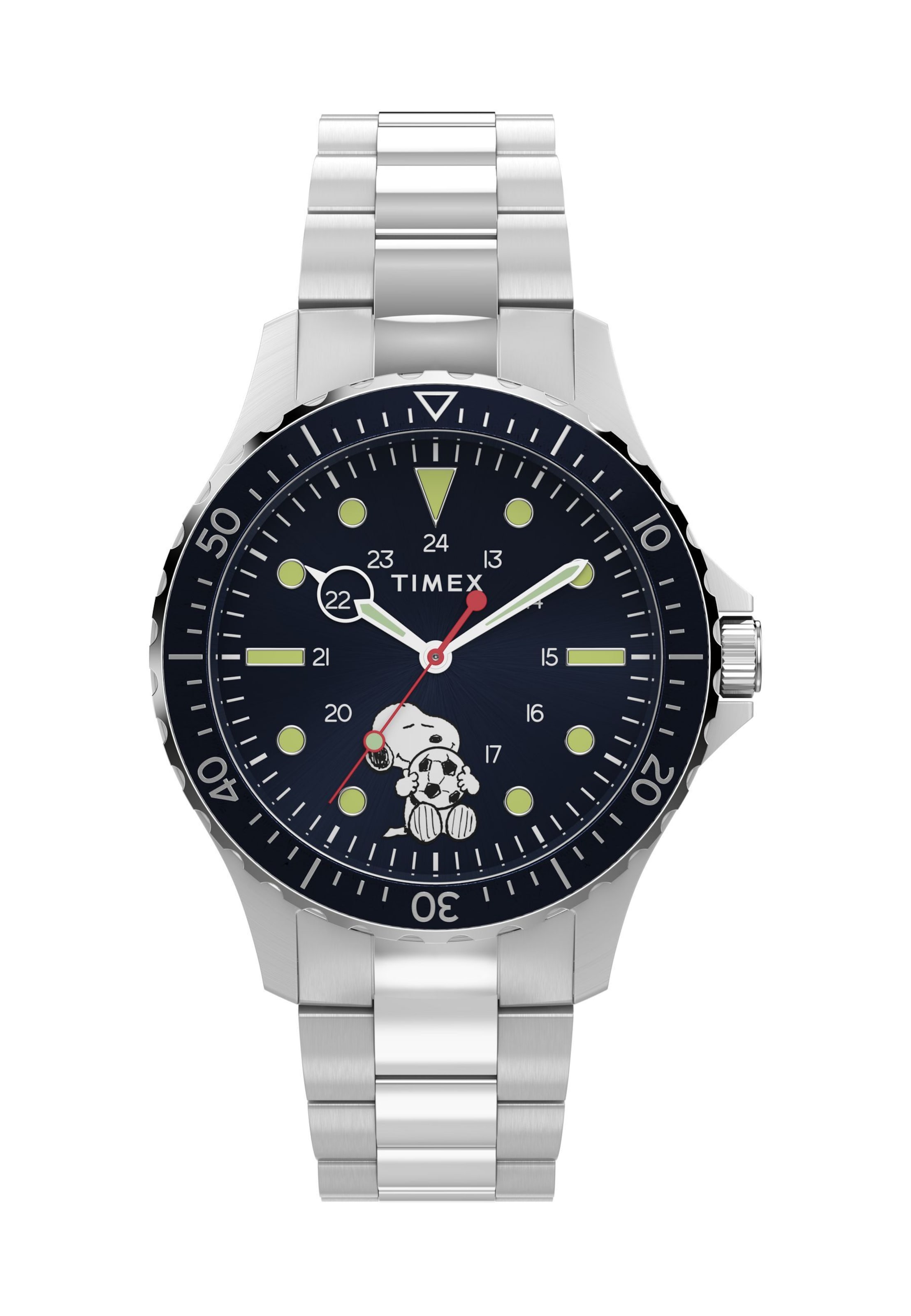 Montre à affichage analogique TIMEX en argent : devant