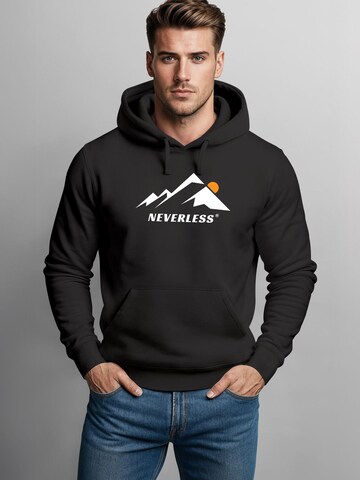 Neverless Sweatshirt 'Minimalistic Mountain'‌‌‌‌‌‌‌‌ in Schwarz