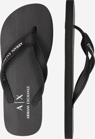 ARMANI EXCHANGE Сандали с разделител за пръстите в черно