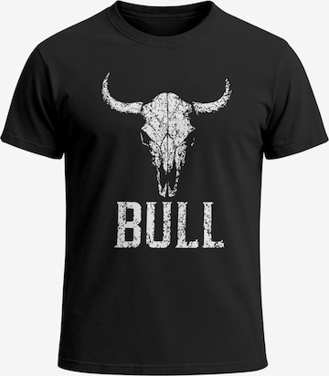 Neverless Shirt 'Bull' in Schwarz: Vorderseite