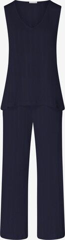 Hanro Pyjama ' Simone ' in Blauw: voorkant