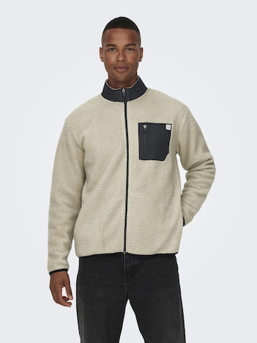 Only & Sons Fleecejakke 'Just' i beige: forside