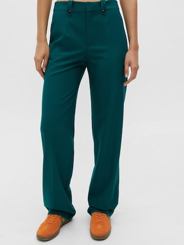 Pull&Bear Normální Kalhoty s puky – zelená