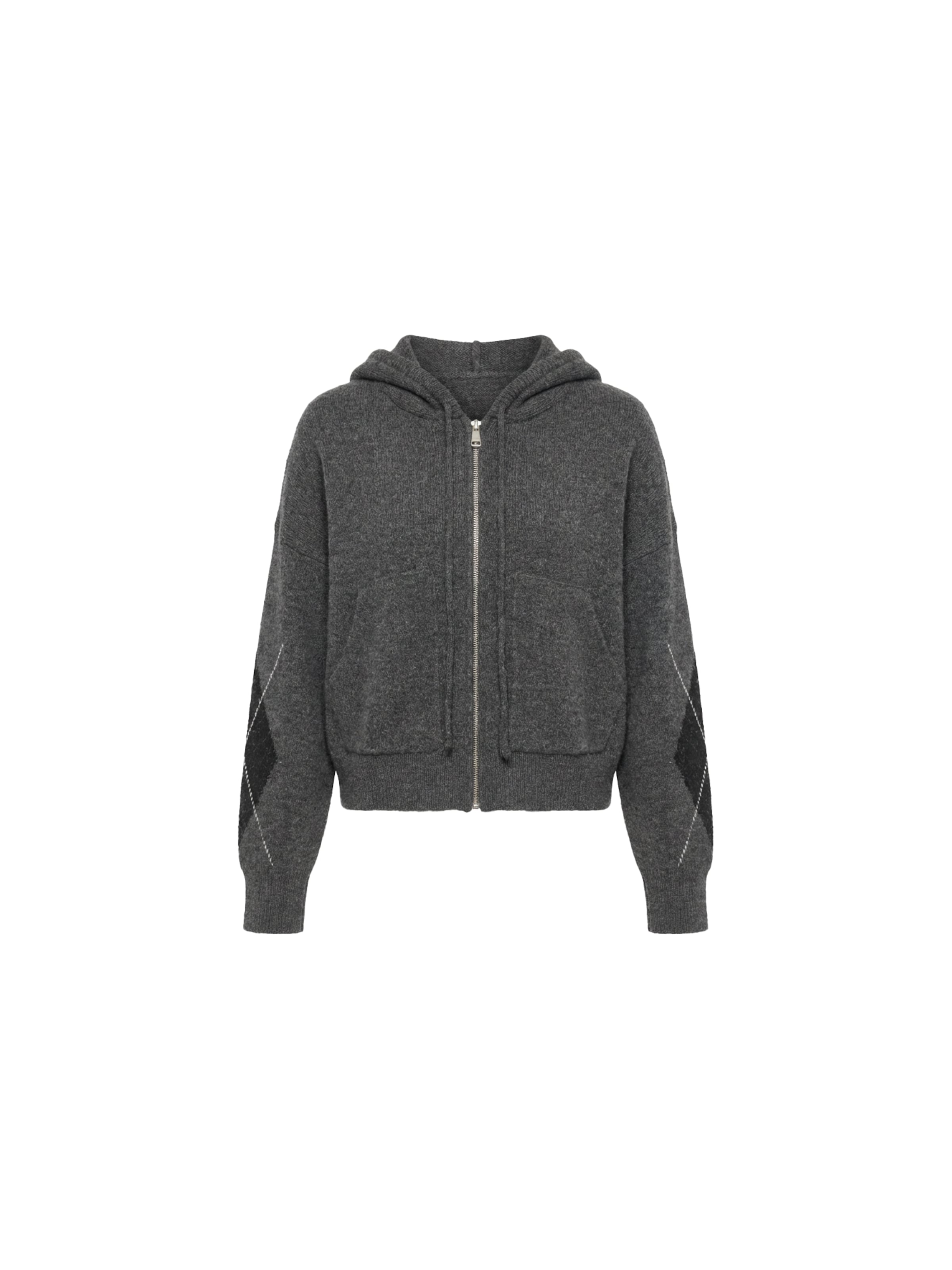 studioselect Strickjacke 'Charis' in graumeliert / schwarz / weiß, Produktansicht