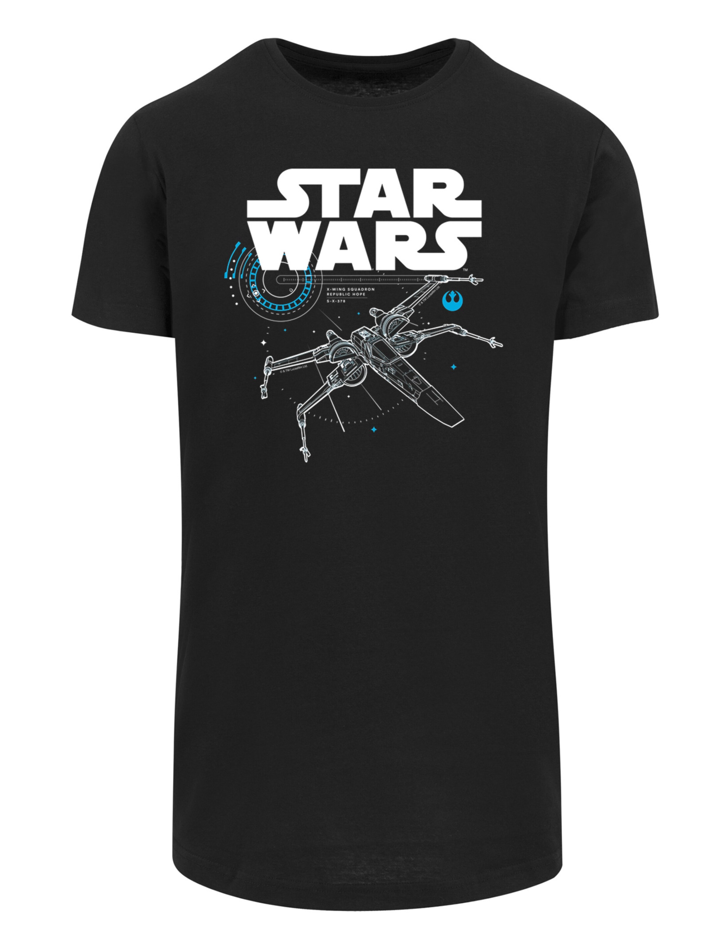 T-Shirt 'Star Wars The Last Jedi X Wing' F4NT4STIC en noir : devant
