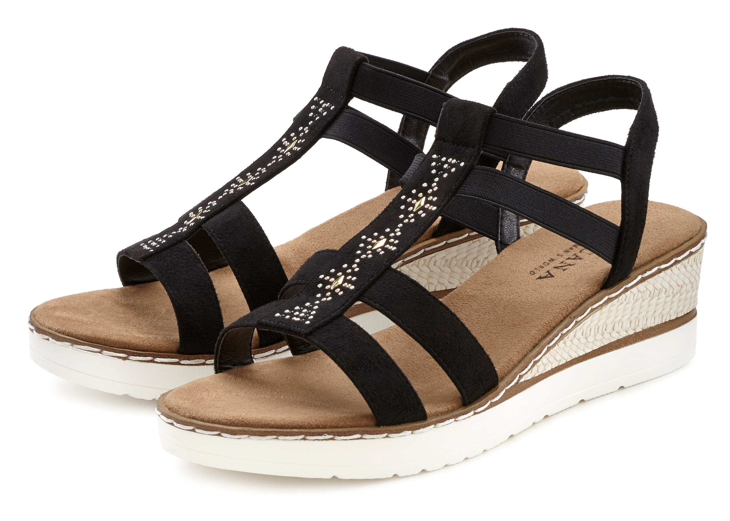 LASCANA Strap Sandals in Black
