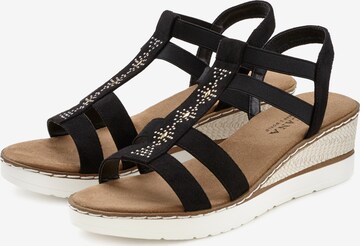 LASCANA Sandalen met riem in Zwart