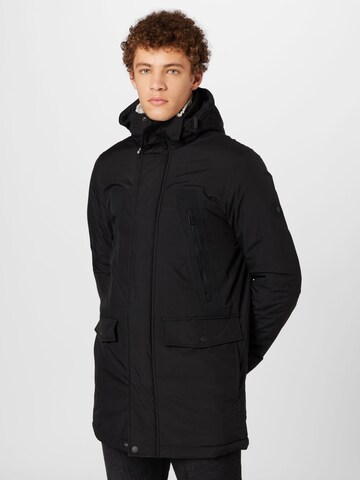 Parka mi-saison TOM TAILOR en noir : devant