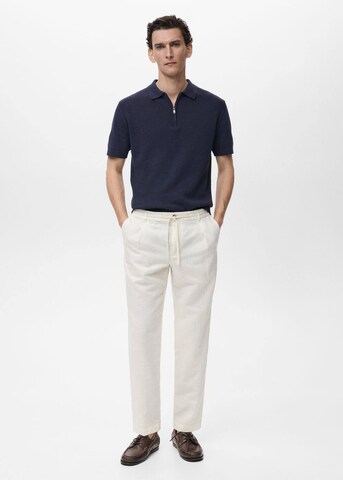 MANGO MAN Regular Pleat-Front Pants 'Romelino' in White