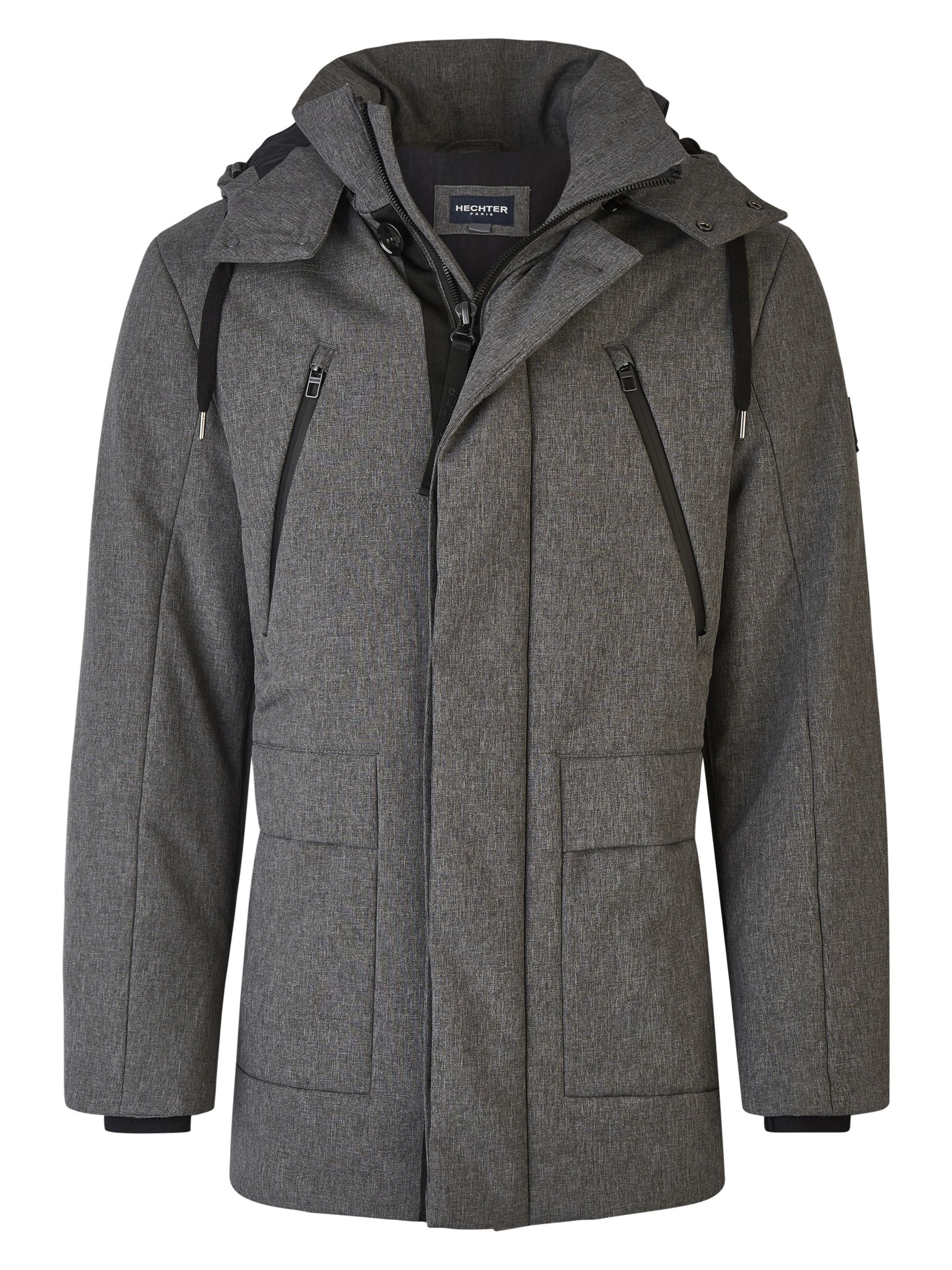 Parka mi-saison HECHTER PARIS en gris : devant