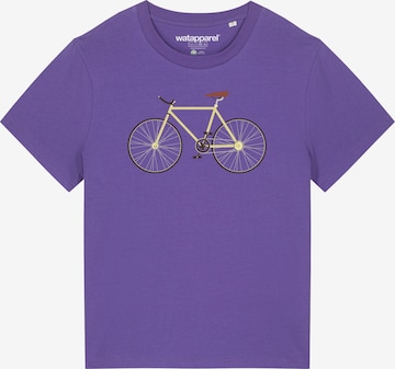Watapparel Shirt 'Yellow Bike' in Lila: Vorderseite