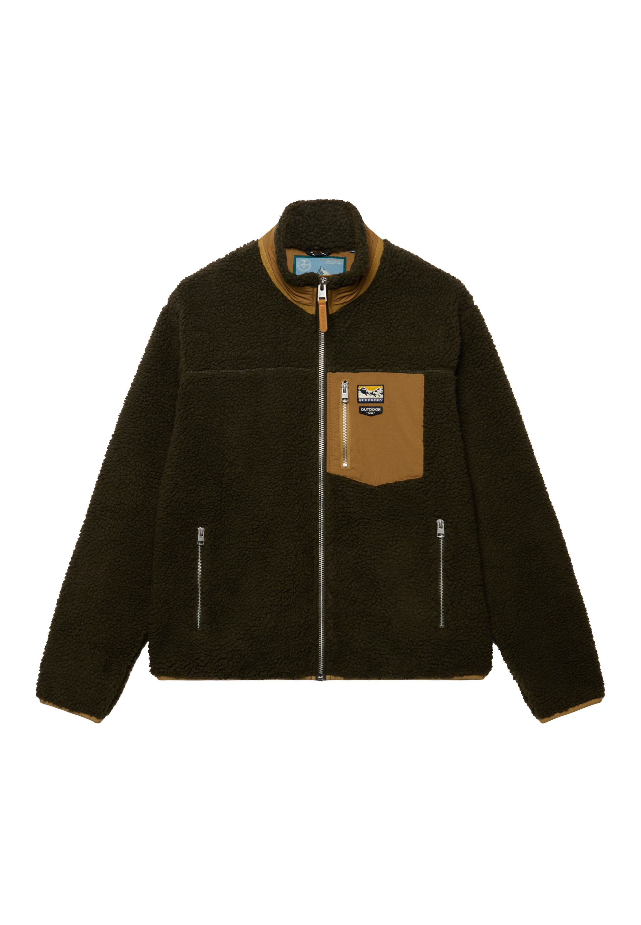 žalia Superdry & Co Flisinis džemperis 'MOUNTAIN': priekis