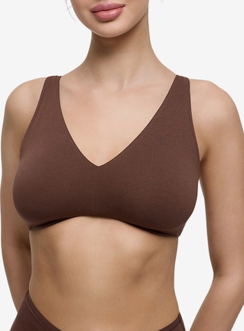 cfab by creamy fabrics Bralette Bra 'Cotton Bügelloser BH' in Brown: front