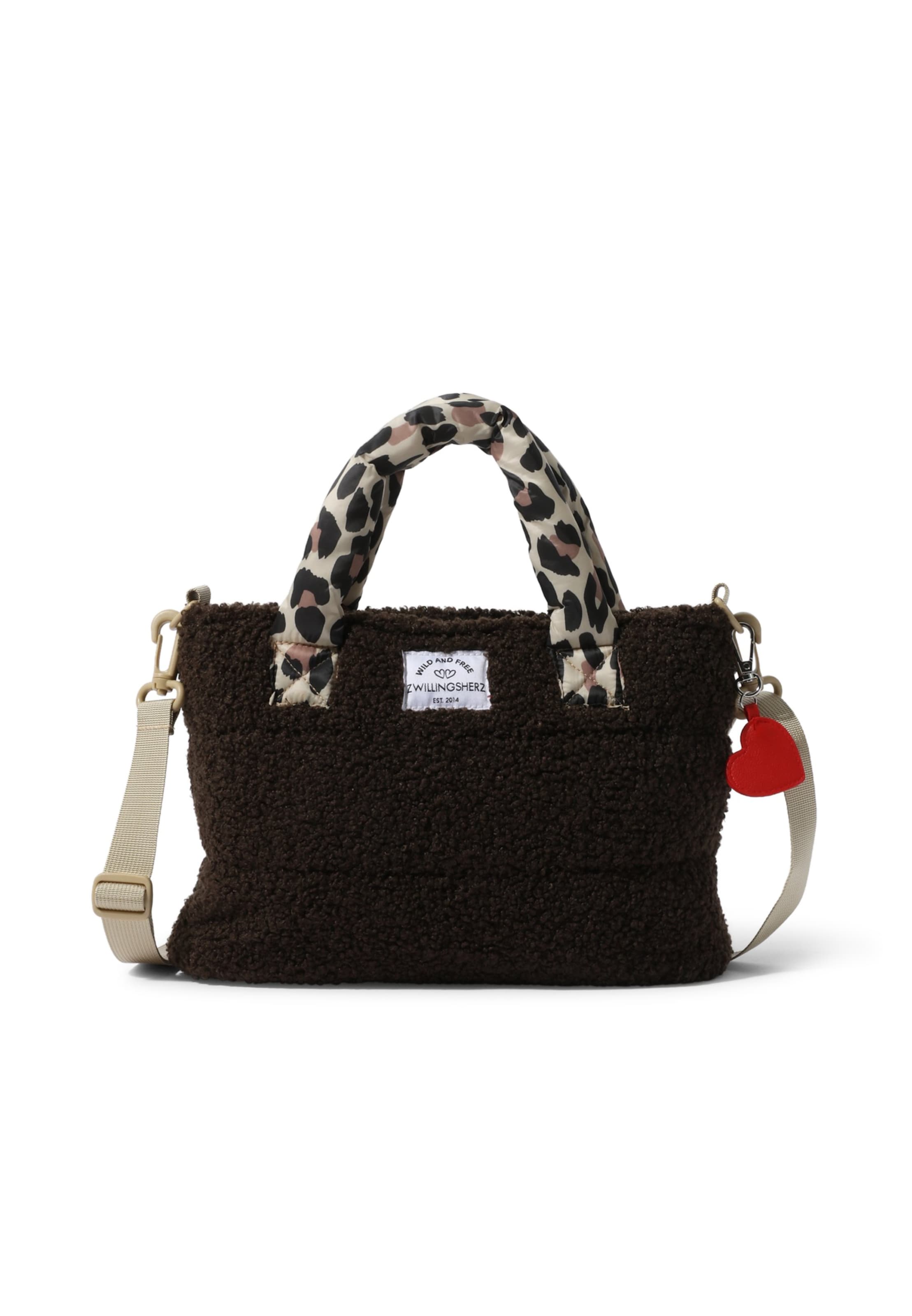 Zwillingsherz Handbag 'Classic' in Brown: front