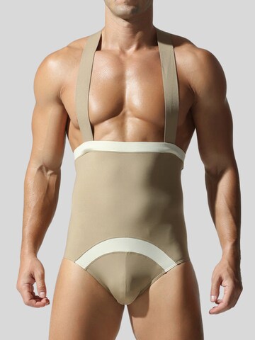 TAUWELL Sportanzug 'Wrestling Singlet'‌‌‌‌‌ in Beige: Vorderseite