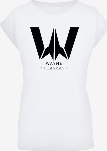 T-shirt 'DC Comics Justice League Movie Wayne Aerospace' F4NT4STIC en blanc : devant