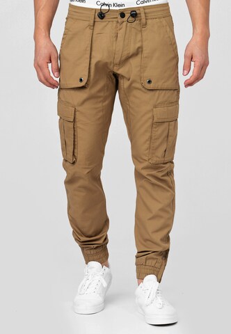 INDICODE JEANS Regular Cargo Pants 'Leonard' in Brown: front