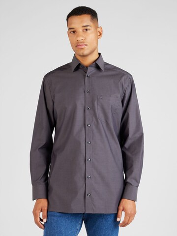 OLYMP - Ajuste estrecho Camisa de negocios 'Luxor' en negro: frente