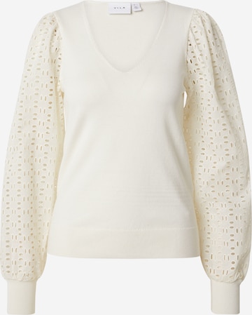 VILA Sweater 'LACINE' in White: front