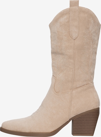 Bottes de cowboy Salinyang en beige : devant