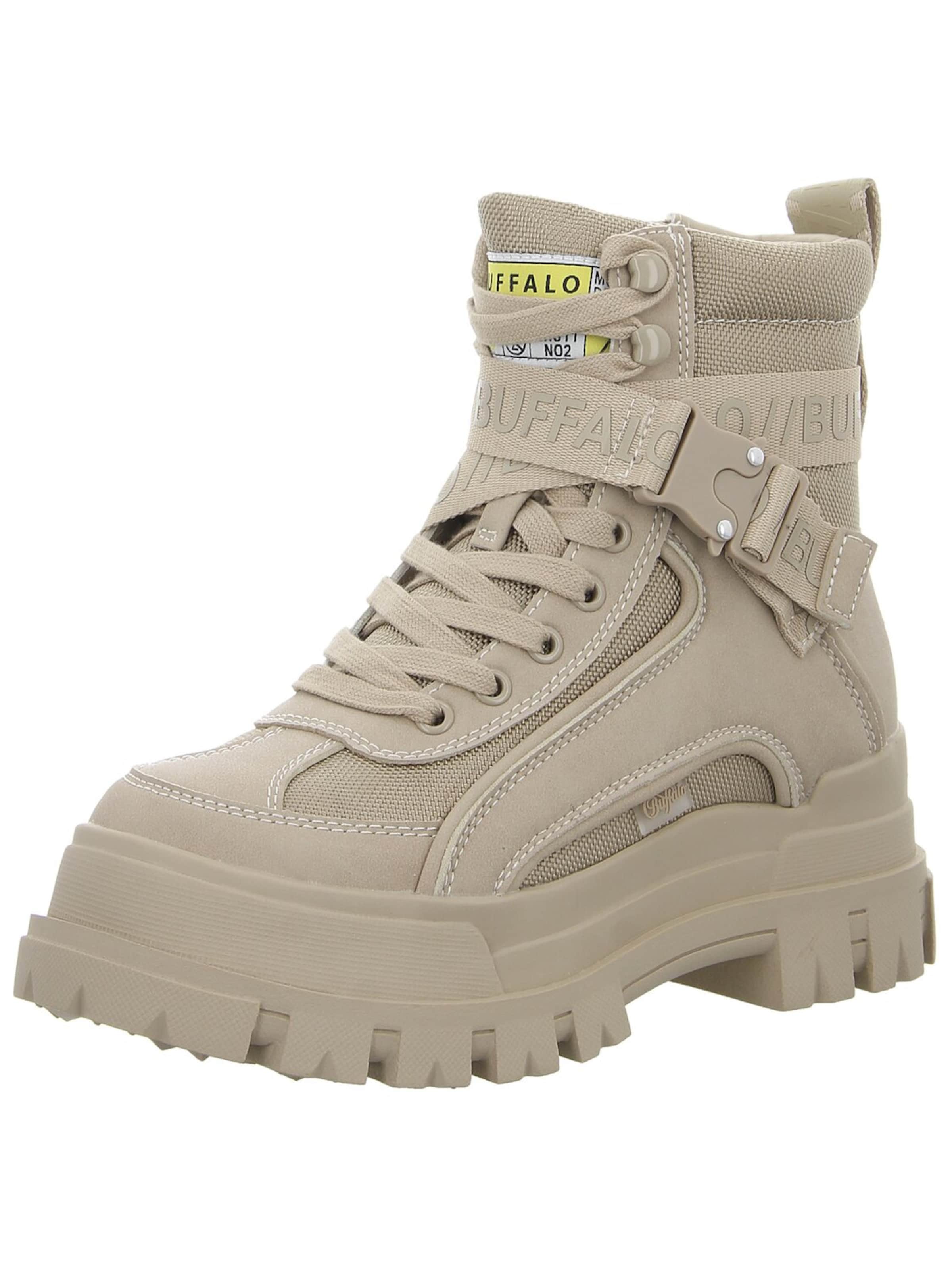 BUFFALO Schnürstiefel 'Damen Stiefelette 1622065/1 Lederimitat in beige' in Beige: Vorderseite
