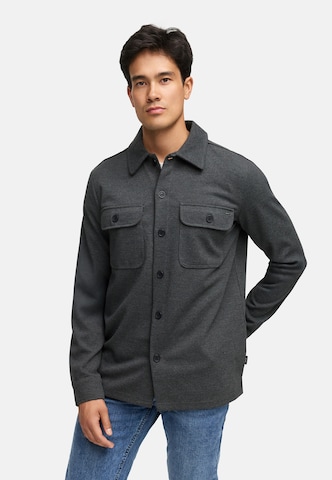 INDICODE JEANS Comfort fit Button Up Shirt 'Nello' in Grey: front