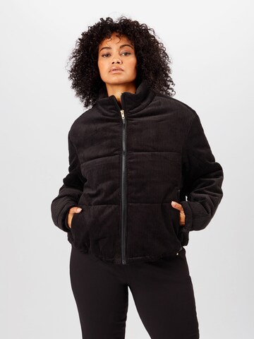 Urban Classics Between-Season Jacket 'Ladies Corduroy' in Black: front