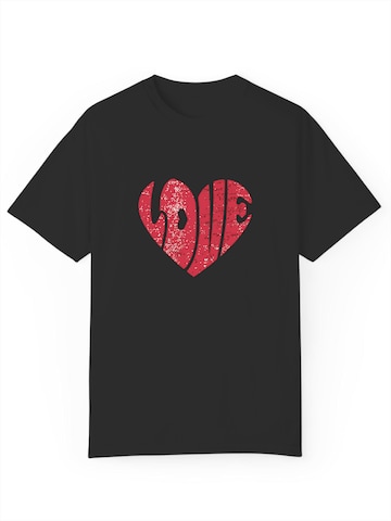 GORHEY Shirt 'Women's Summer Casual Red heart Print Shirt,Short-Sleeve Slim fit Basic Tee' in Zwart