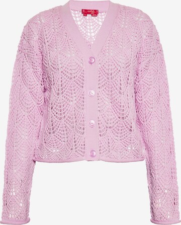 Cardigan swirly en rose : devant