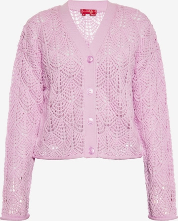 Cardigan swirly en rose : devant