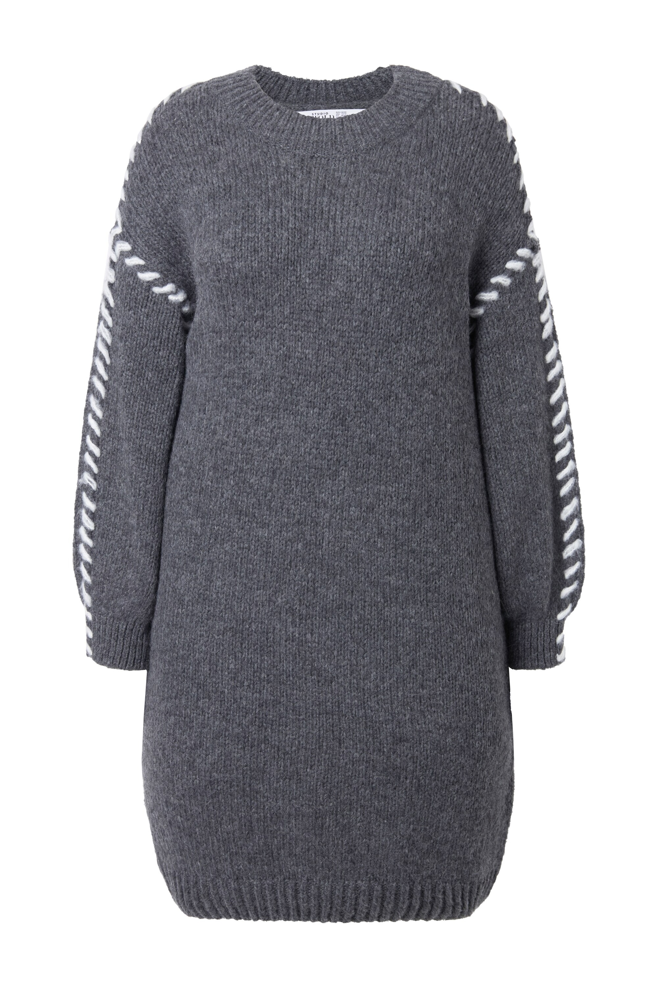 Studio Untold Gebreide jurk in Grijs: voorkant